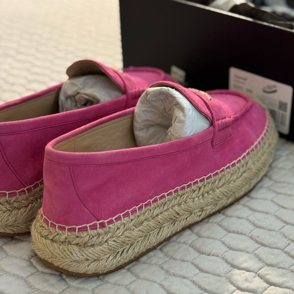 NWT Kate Spade Eastwell Espadrilles Suede/Jute Rhododendron Grove Size 9B - Picture 5 of 9